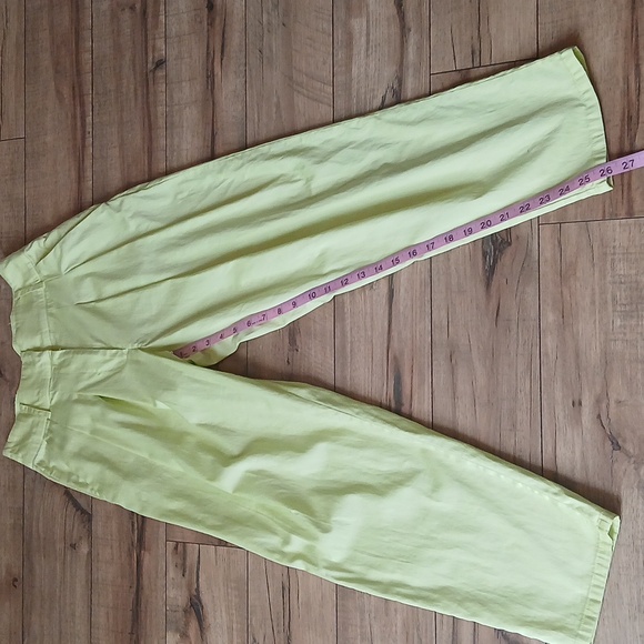 Lime High Waisted Cotton Pleated Pants By Forever 21. Size S - Picture 9 of 17